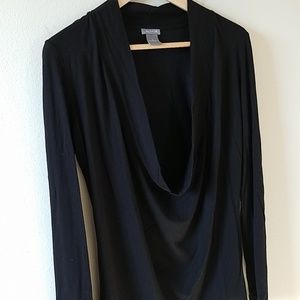 Ann Taylor, black, deep scoop neck top, size M